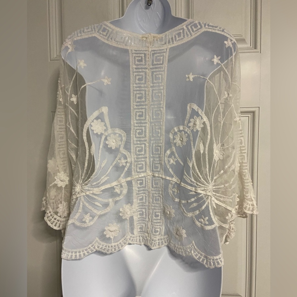 T18- AMBER SKIRS Chic Sheer Lace Cardigan - Picture 7 of 8
